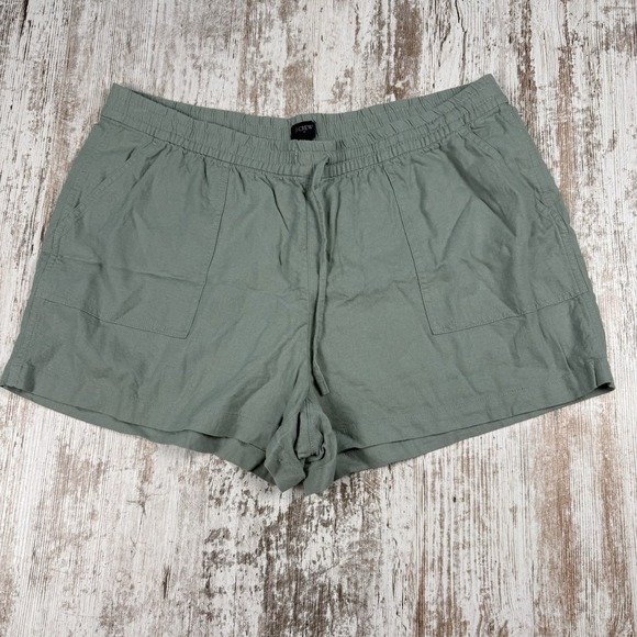 J.CREW Pants - J.Crew Mint Green Linen Blend Shorts Sz L Lightweight Breathable